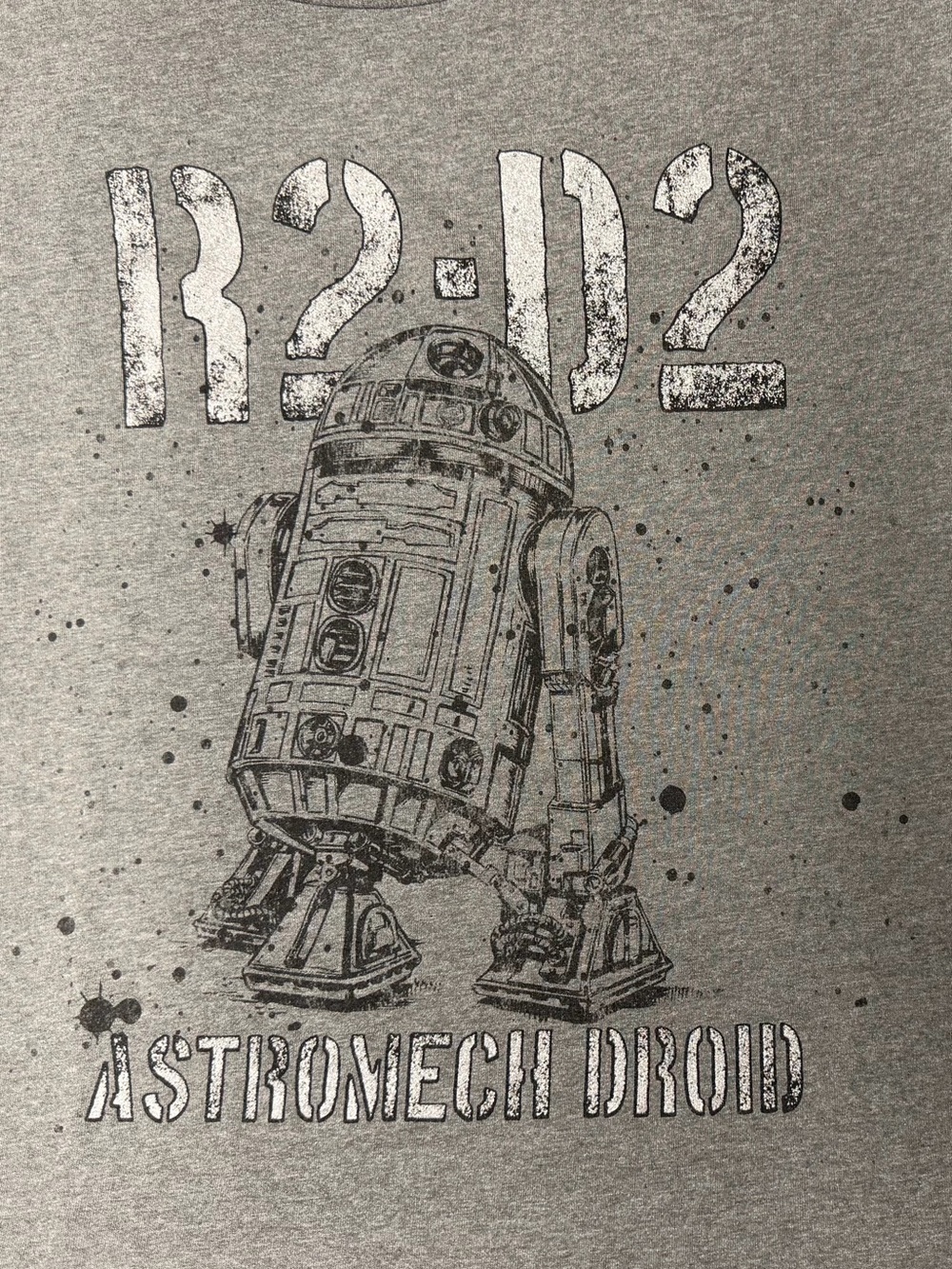Disney Store Star Wars R2-D2 Astromech Droid Shimmer Graphic Tee Distressed Plus